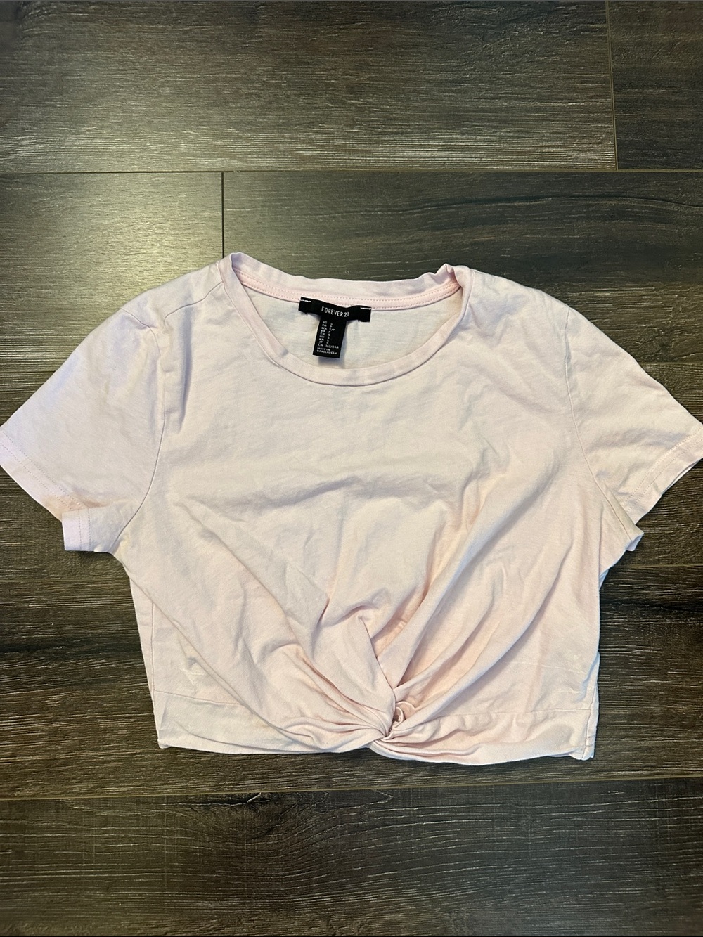 Forever 21 Light Pink Front-Twist Crop Top